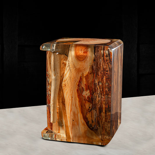 Wooden Crystal Log with a built-in axe