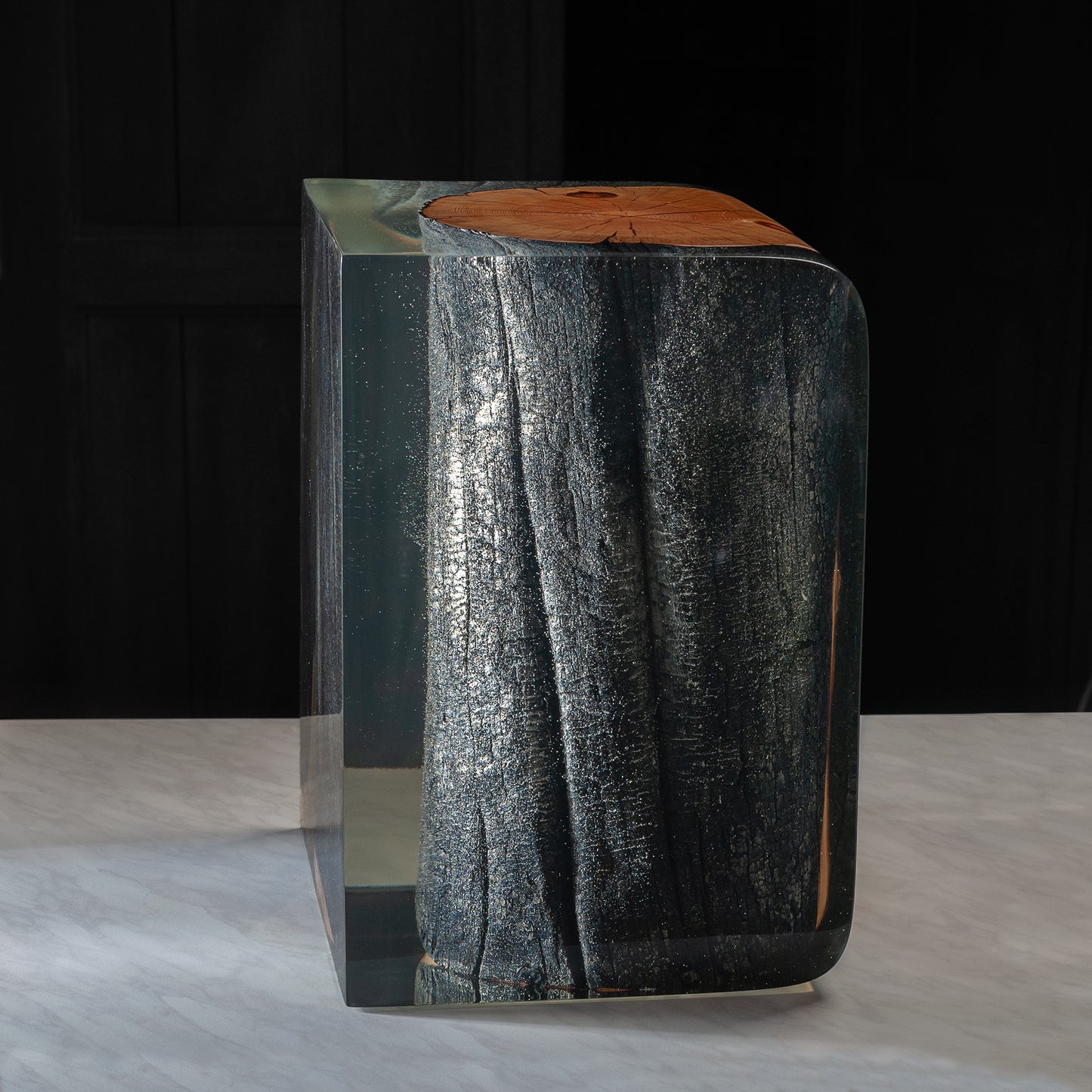Burned Wooden Crystal Log