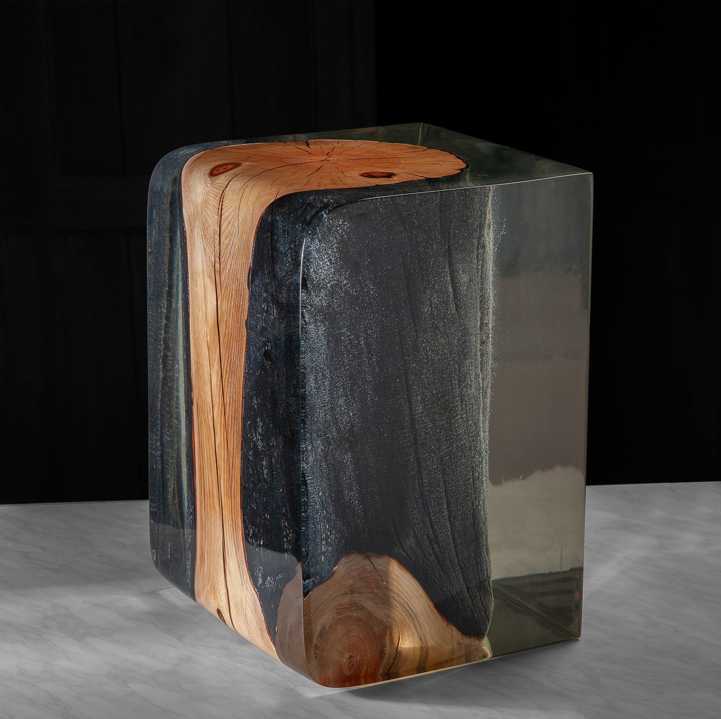 Burned Wooden Crystal Log