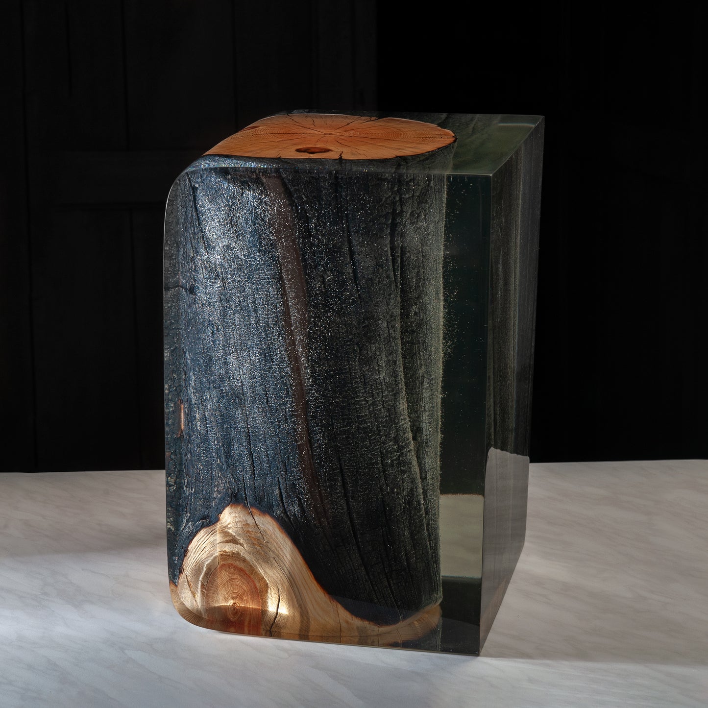 Burned Wooden Crystal Log