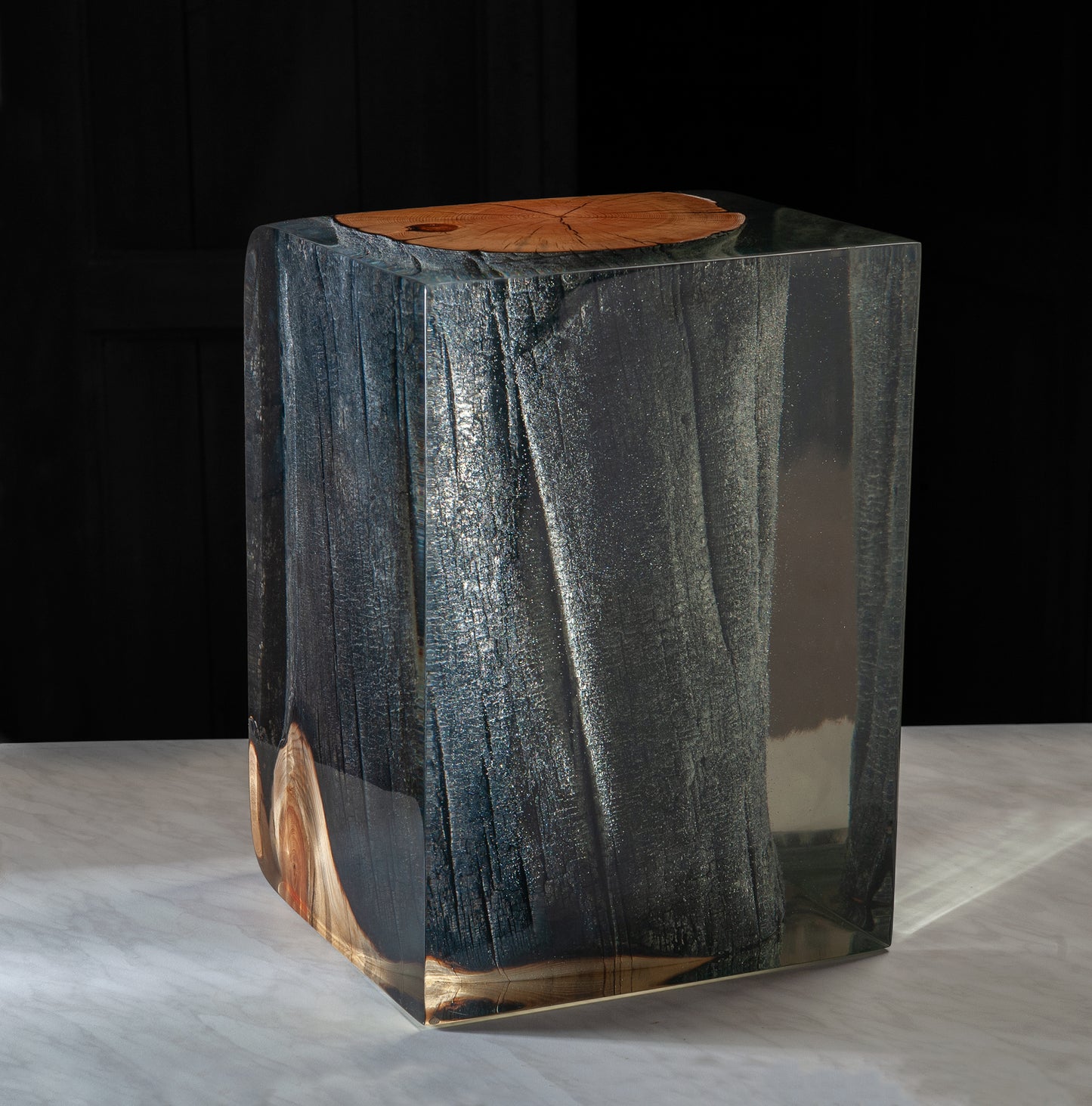 Burned Wooden Crystal Log