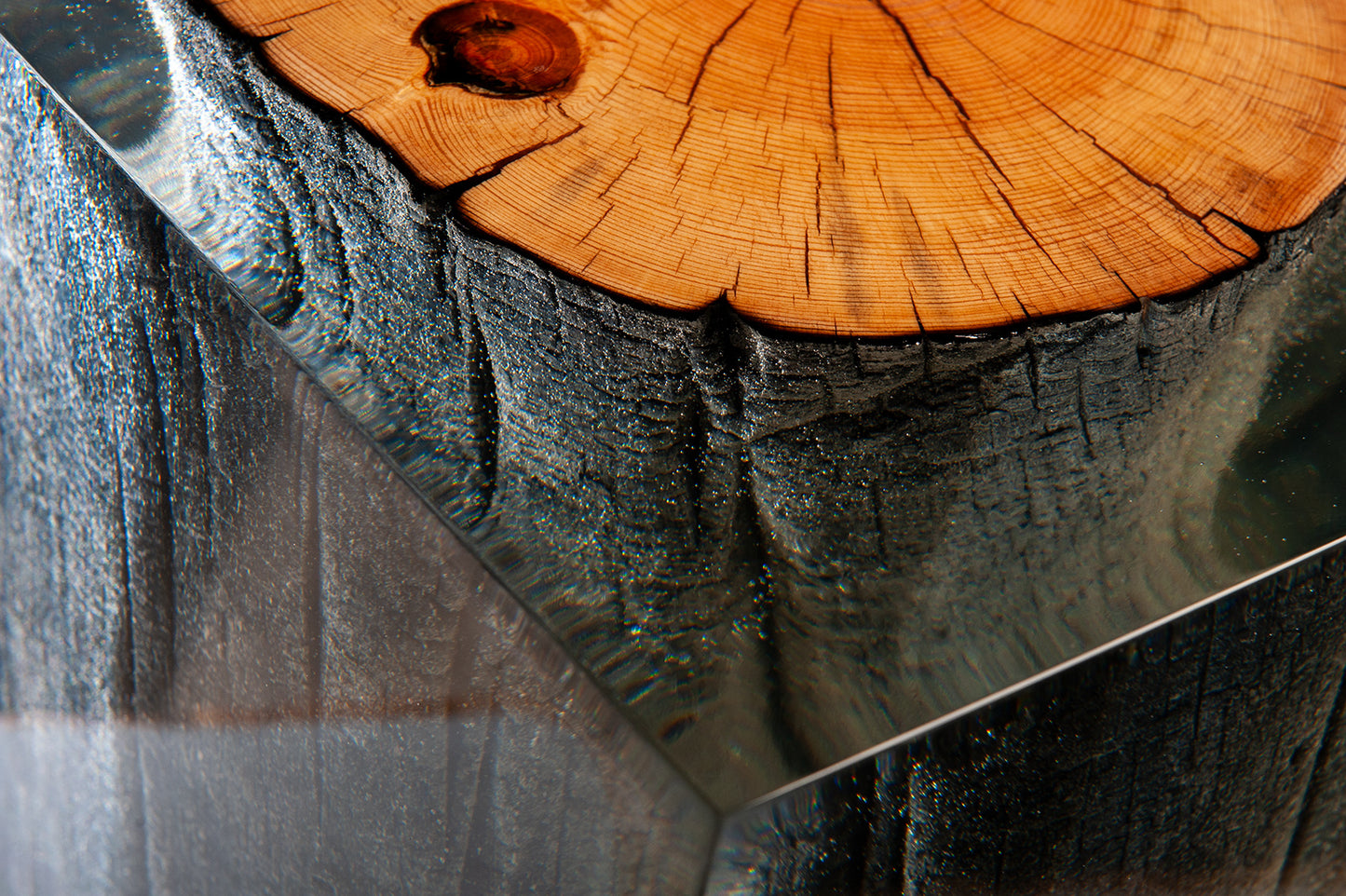 Burned Wooden Crystal Log